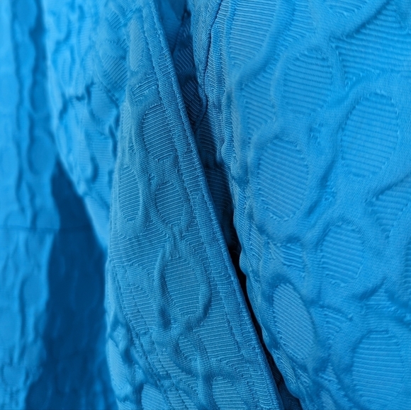 Studio I Sleeveless Textured Faux Wrap Shift Dress Lined Capri Aqua Blue- sz 24W - Picture 5 of 8